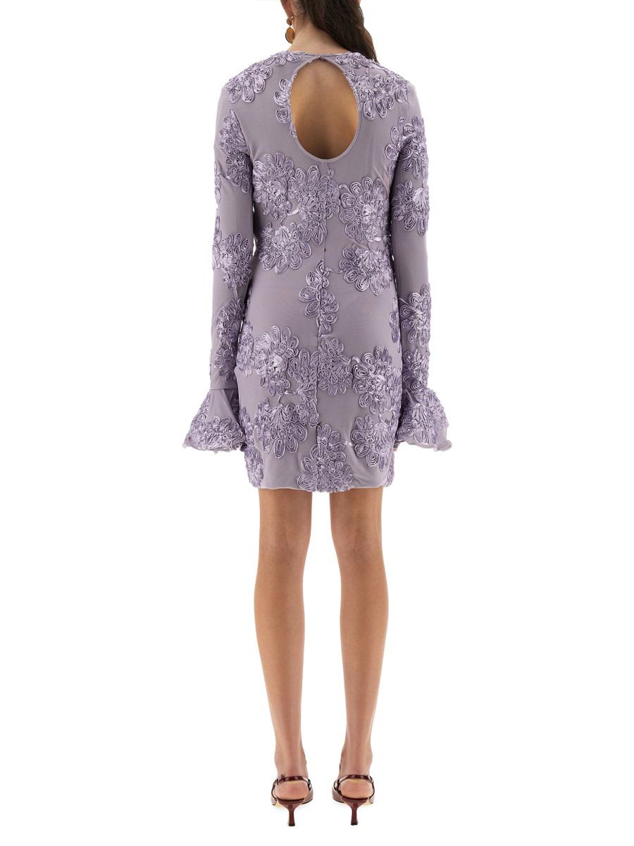 Rotate Birger Christensen 3D Mesh Mini Dress
