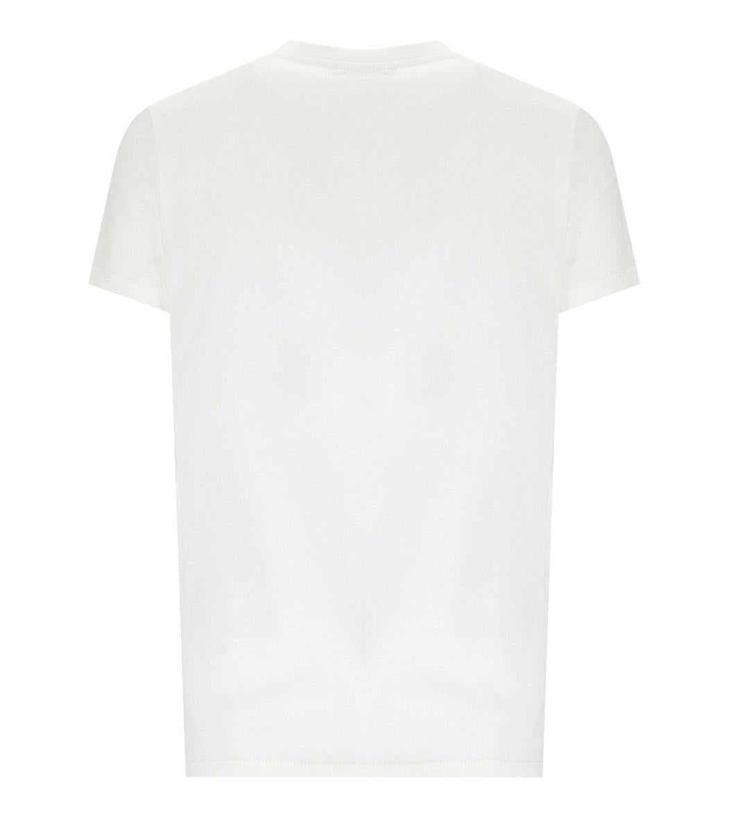 Elisabetta Franchi White T-Shirt With Brooch