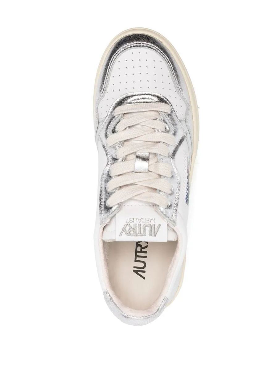 Autry "Medalist Low" Mirror Leather Sneakers Shoes