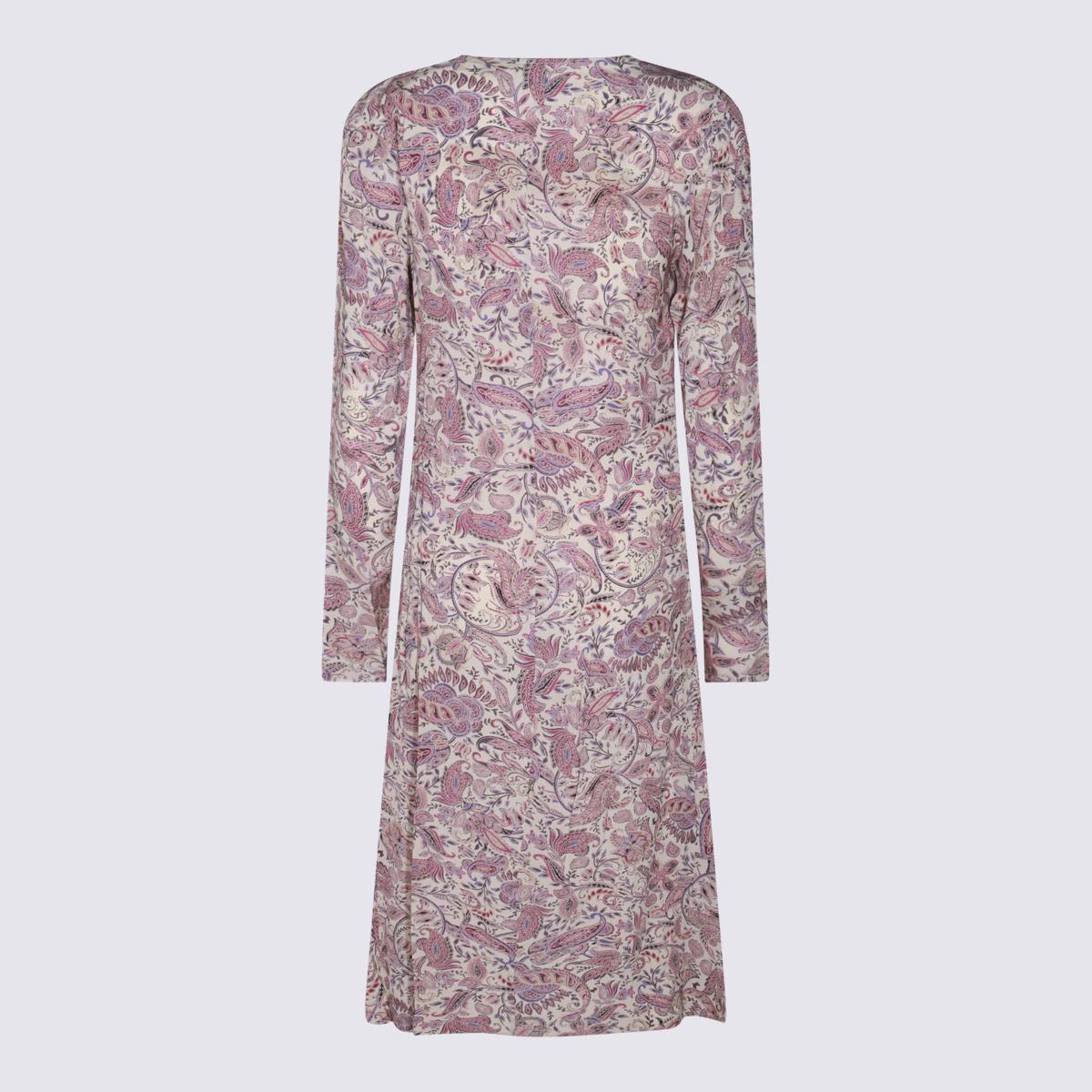 Isabel Marant Étoile Ecru And Purple Cotton Dress
