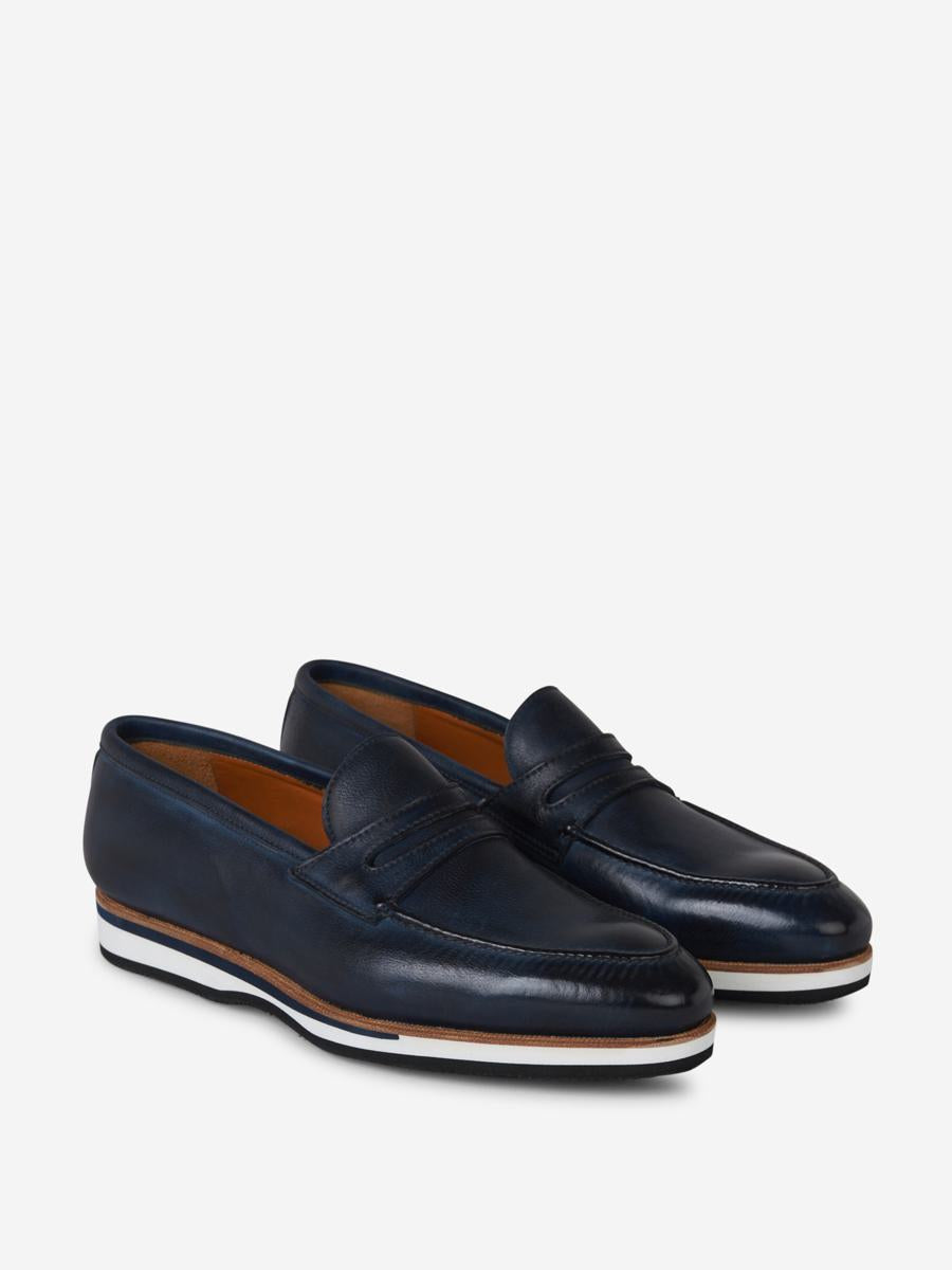 Bontoni Constrast Sole Leather Loafers