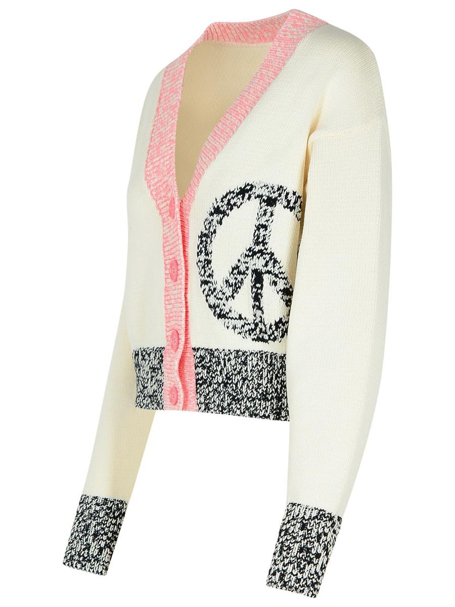 Moschino Jeans White Cotton Blend Cardigan