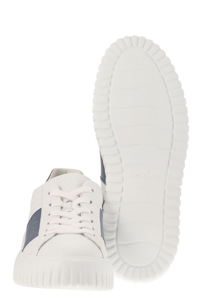 Hogan White H-Stripes Sneakers