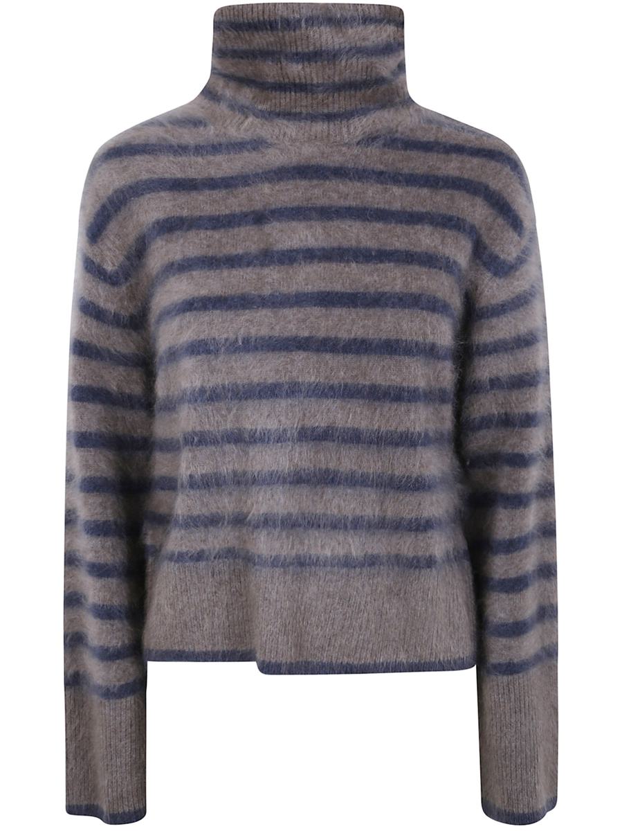 Lisa Yang "Floren" Turtleneck Stripes Sweater Clothing