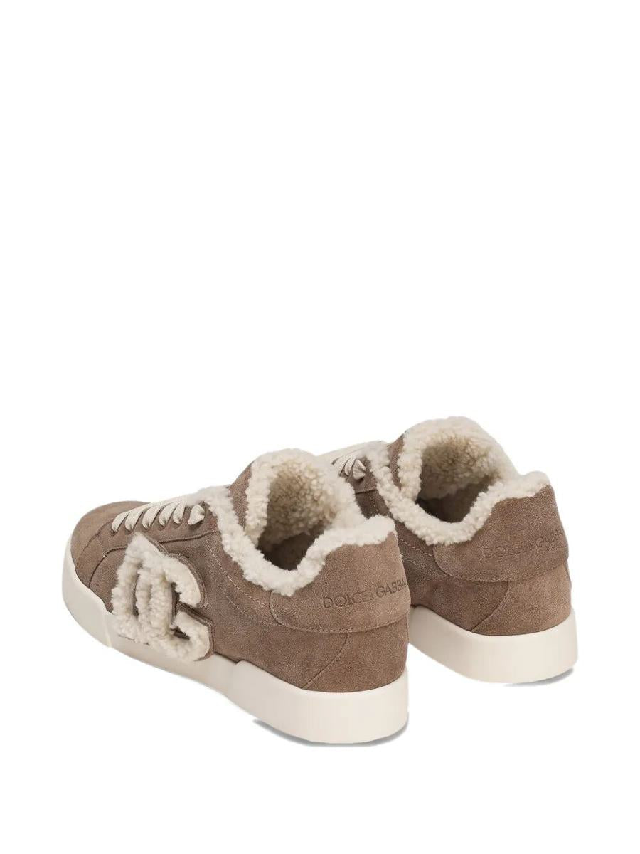 Dolce & Gabbana Suede Sneakers With Shearling Lining Shoes