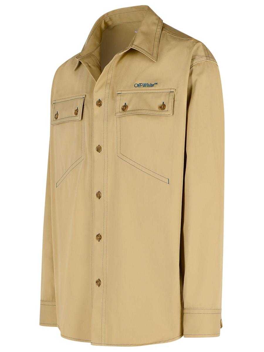Off-White 'Over' Beige Cotton Shirt