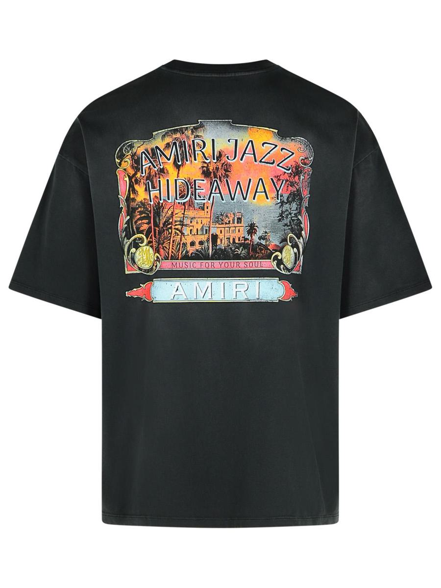 'Amiri Jazz' Black Cotton T-Shirt