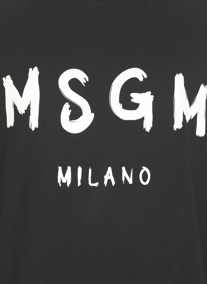 Msgm Brushed Logo T-Shirt Clothing