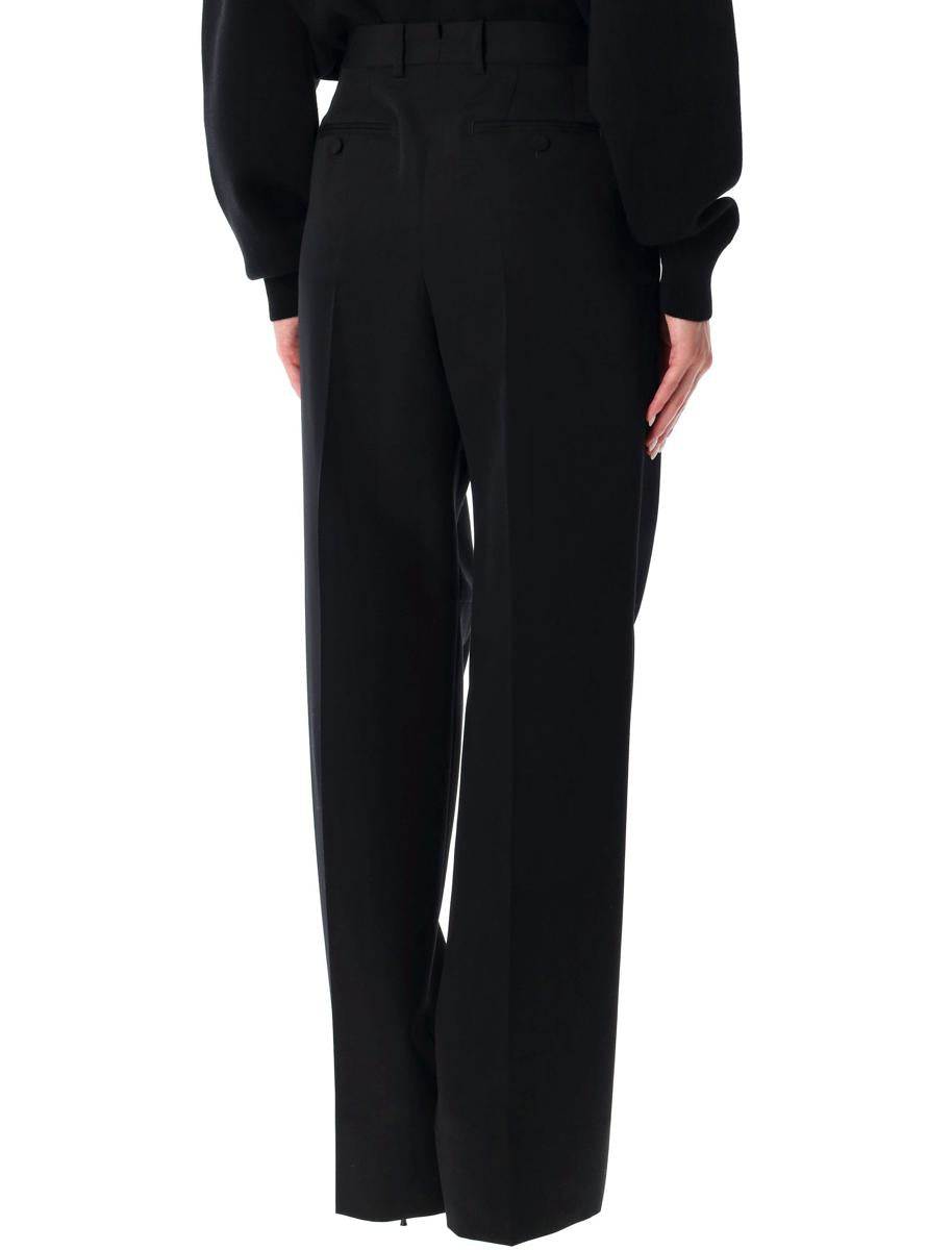 Tom Ford Black Wool Tailored Wide-Leg Trousers