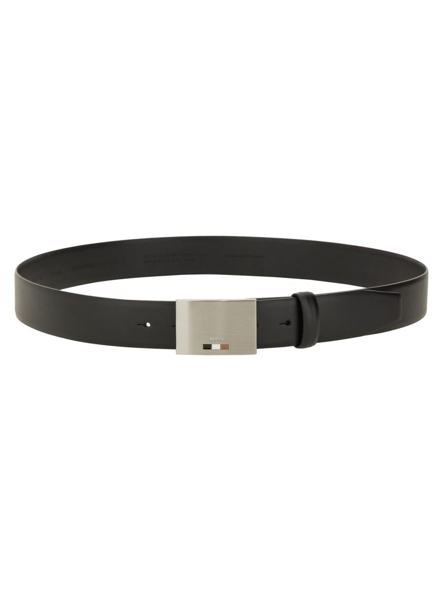 Boss Leather Belt With Logo
