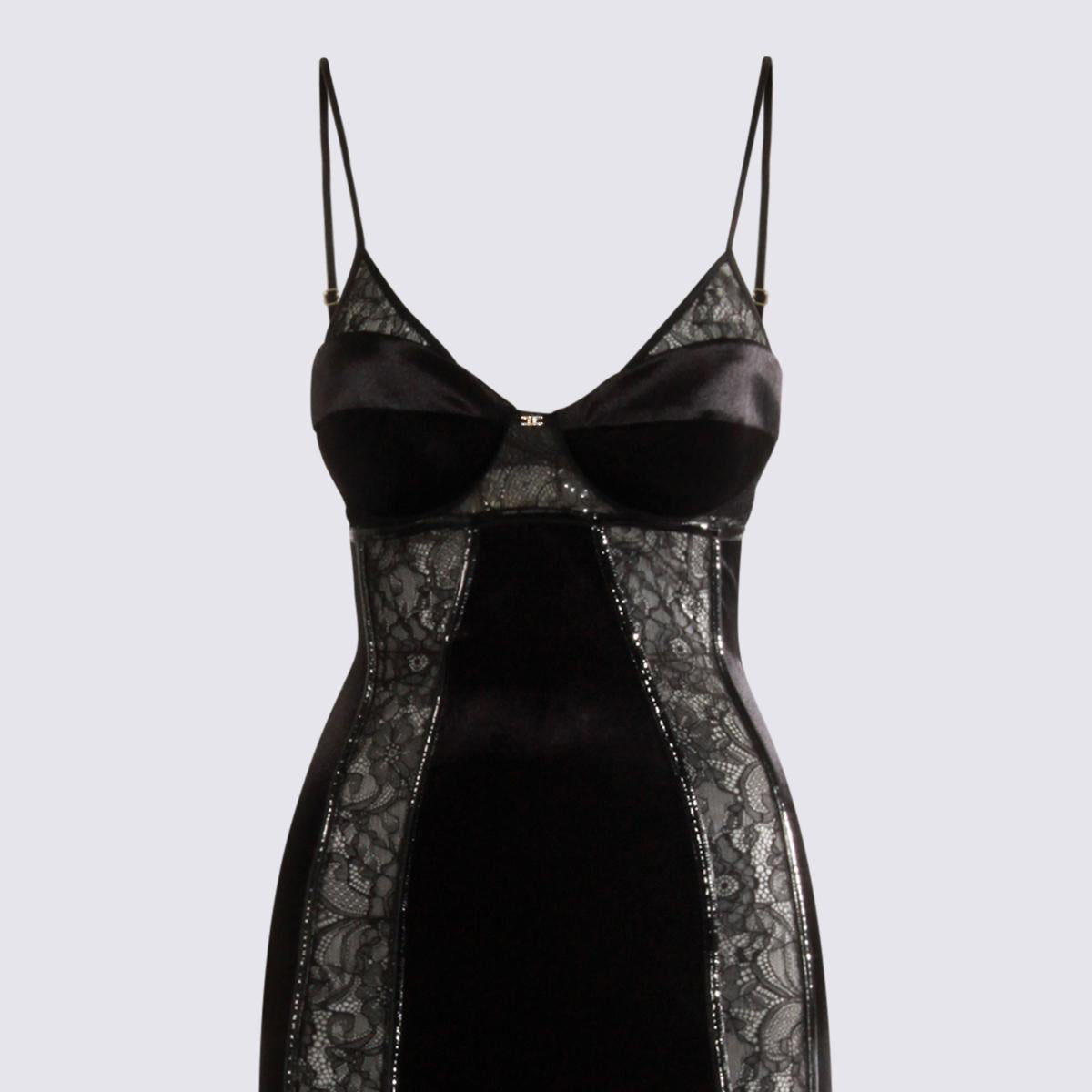Elisabetta Franchi Black Midi Dress