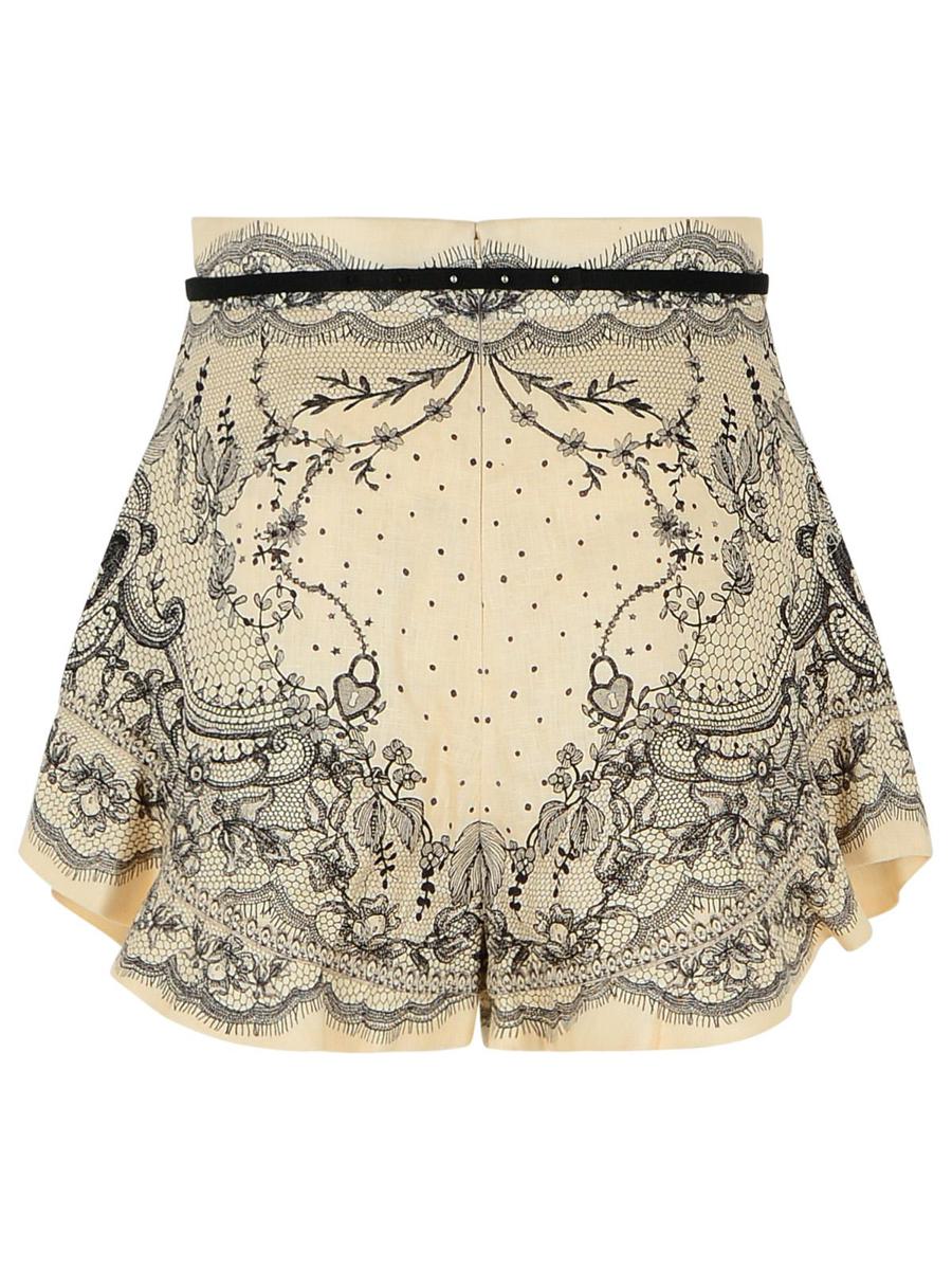 Zimmermann 'Crush' Ivory Linen Shorts