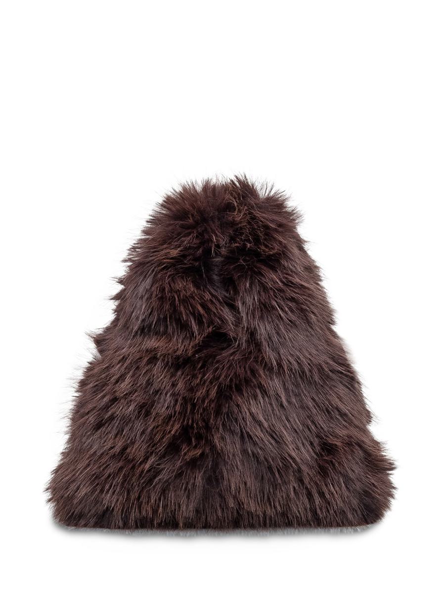 Msgm Msgm Bag In Brown Faux Fur