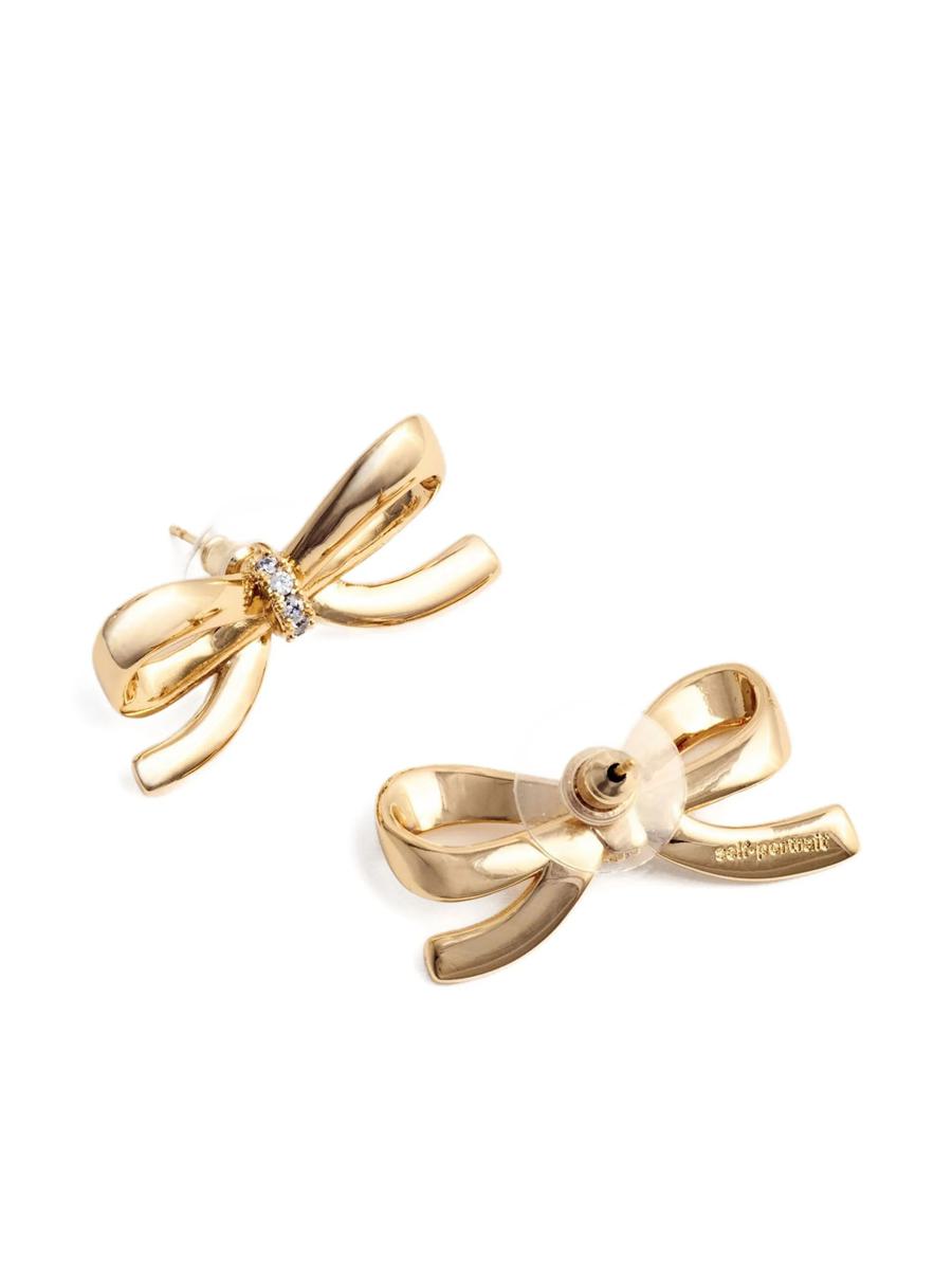 Self-Portrait Gold Bow Earrings Accessories