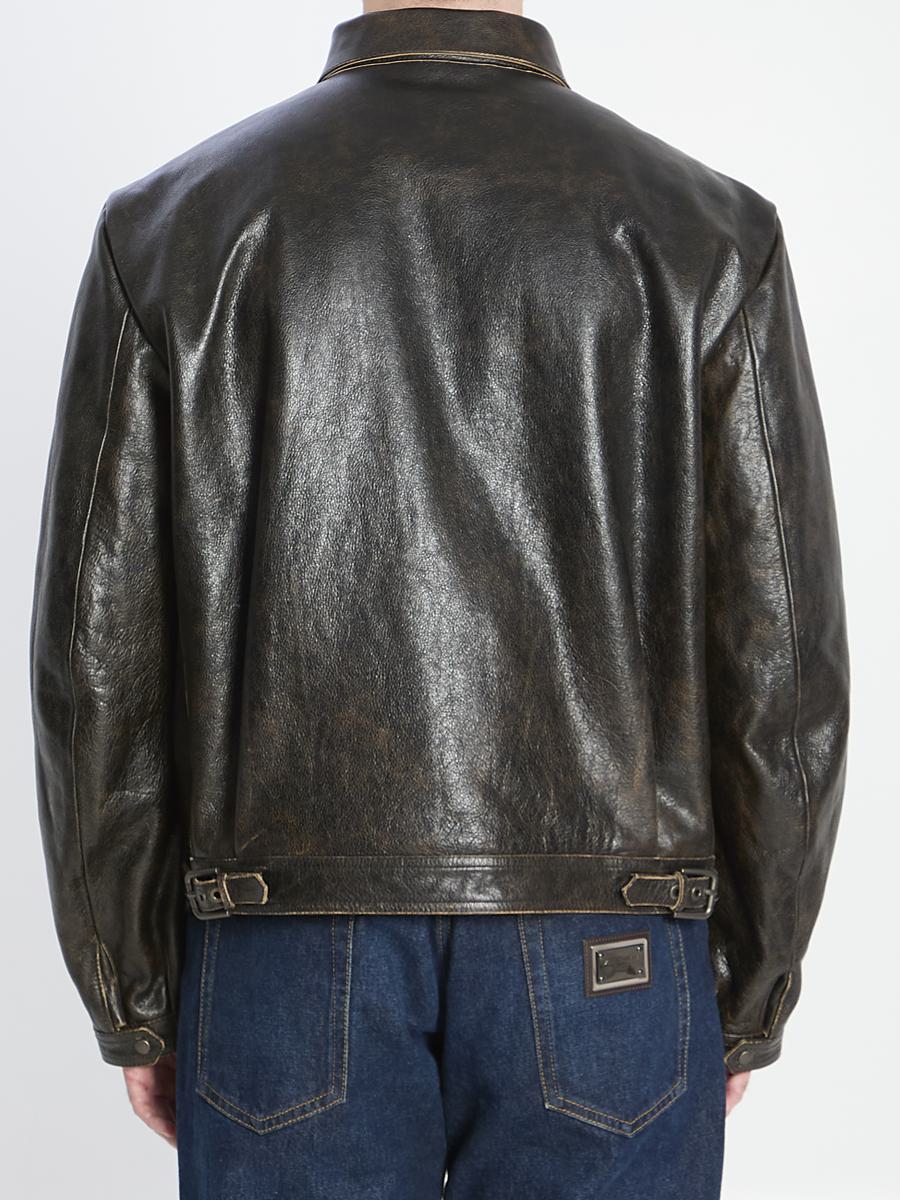 Bomber In Aged-Effect Leather