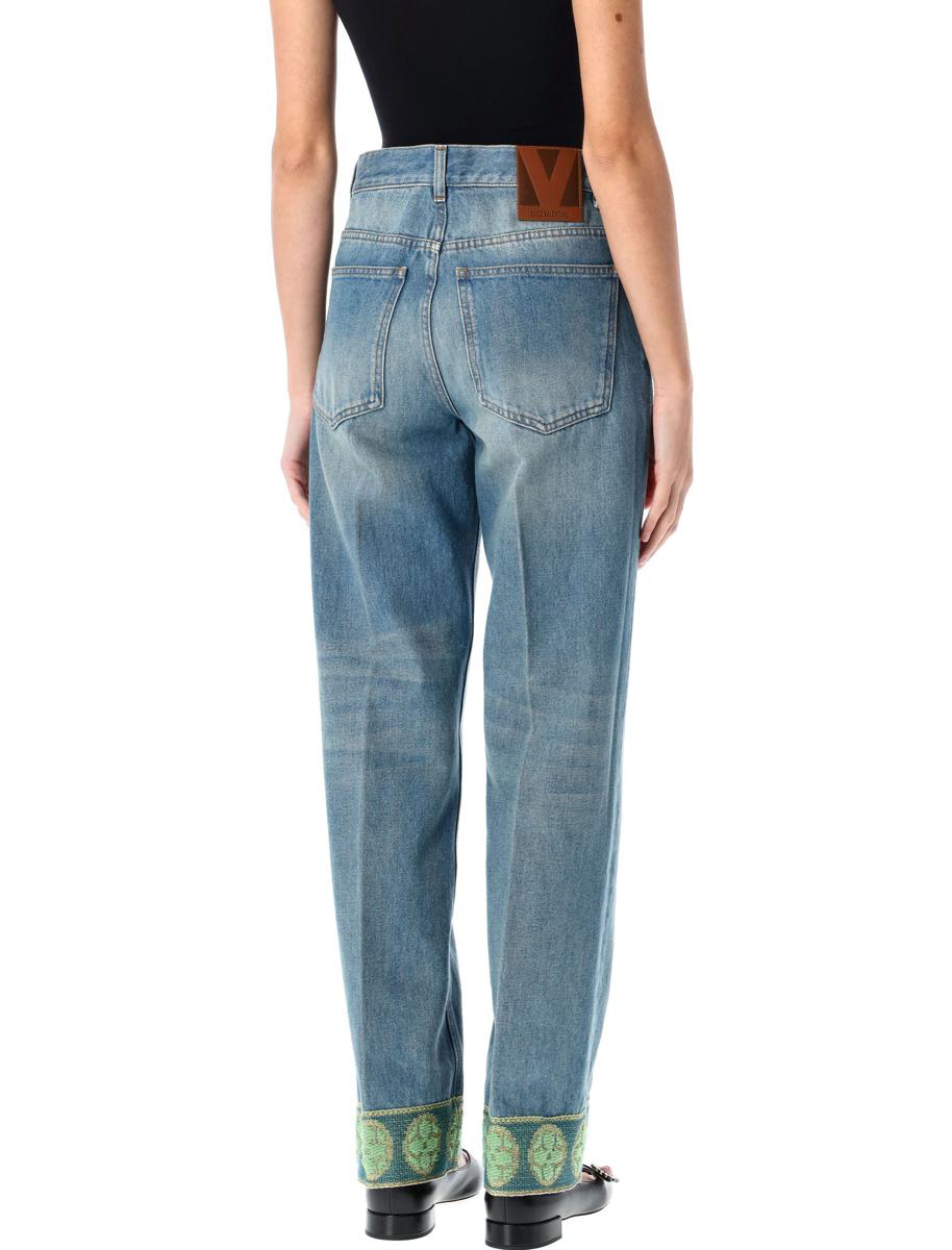 Valentino Garavani Jacquard Trims Denim Pant