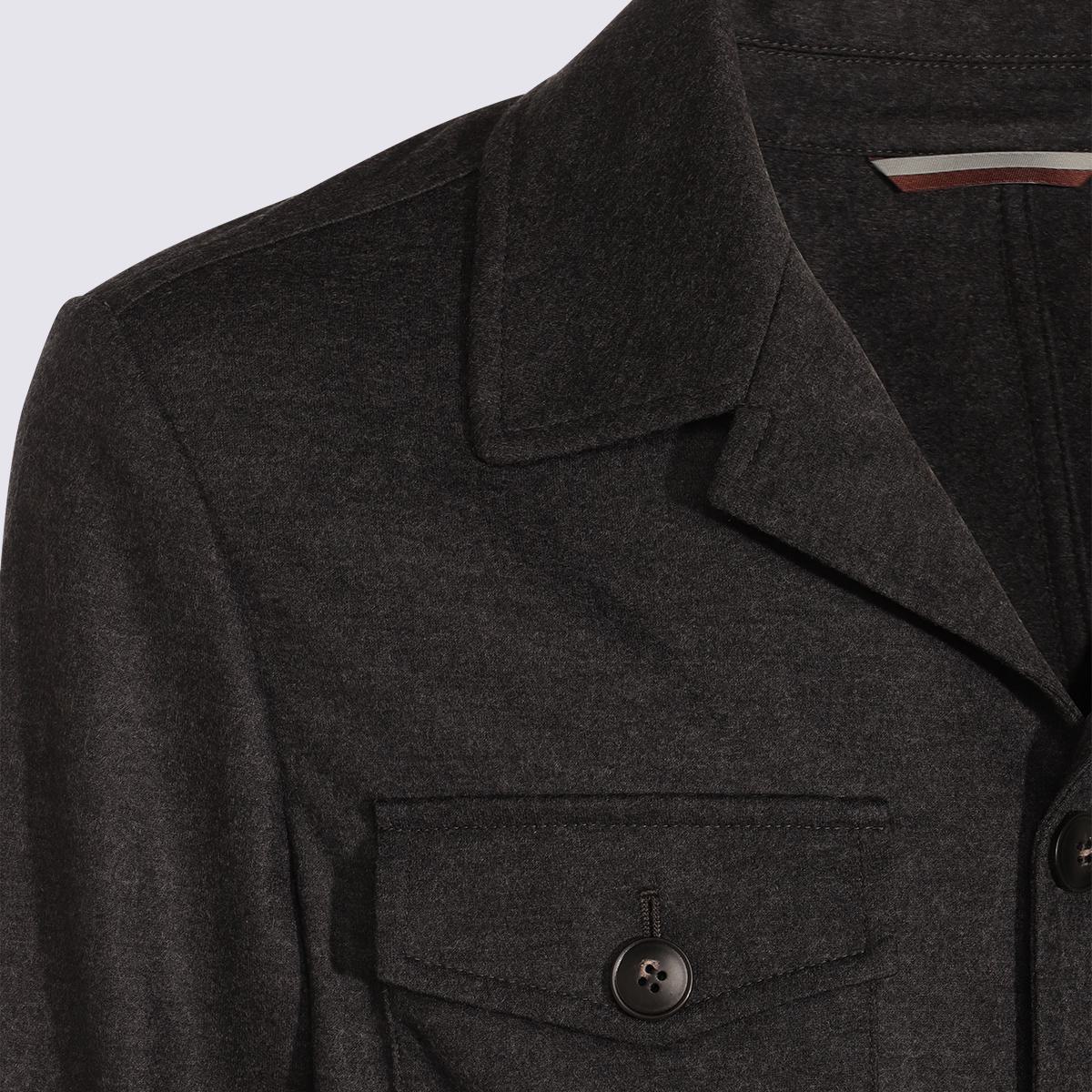 Canali Grey Wool Casual Jacket