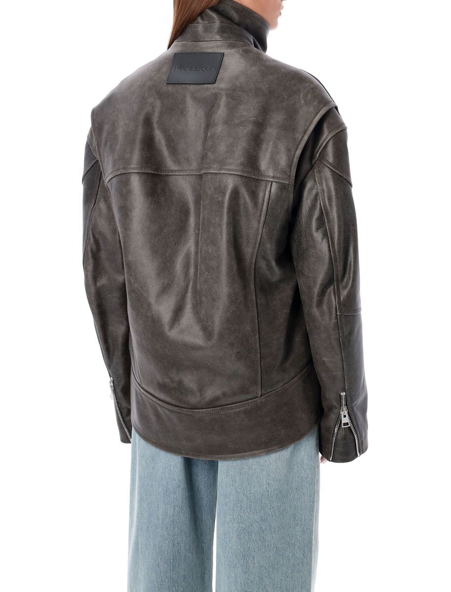 JW Anderson Curved Hem Leather Jacket