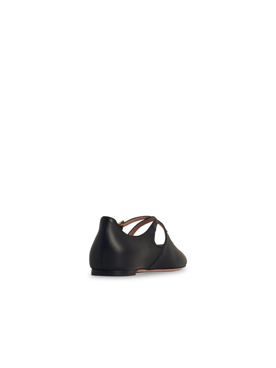 Bally 'Beliska' Black Leather Ballet Flats