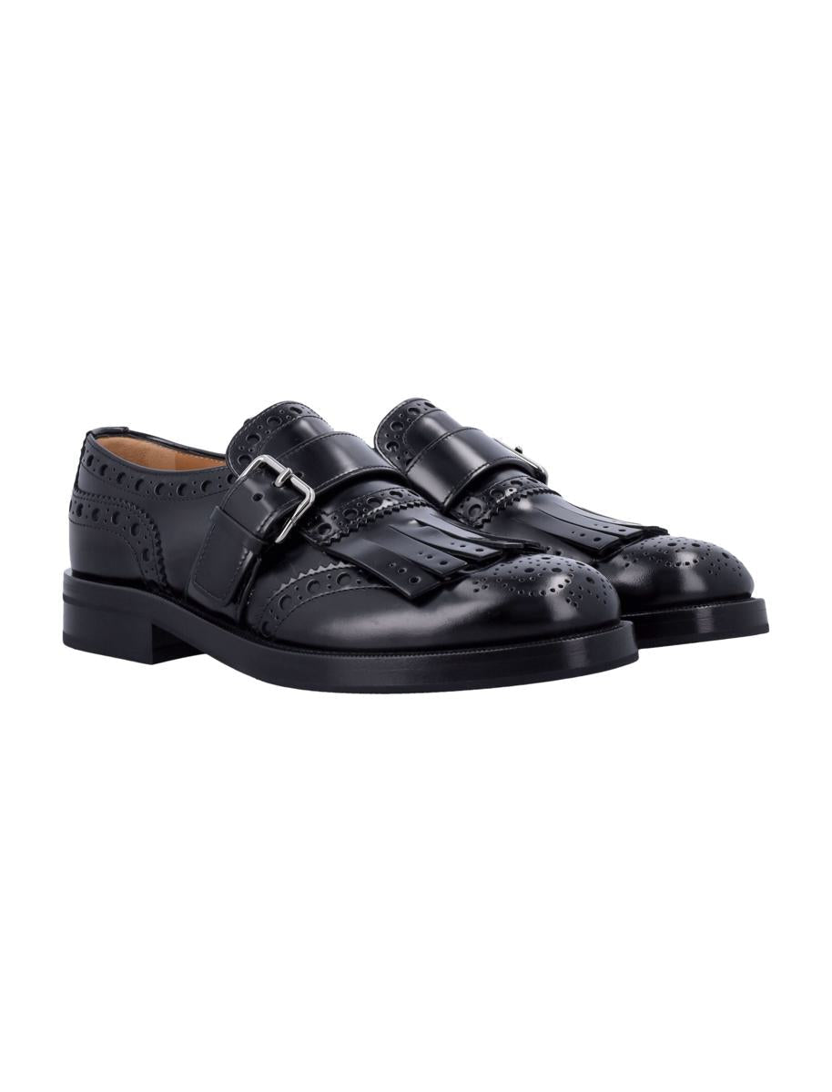 Church'S Black Leather Monk Strap Brogues