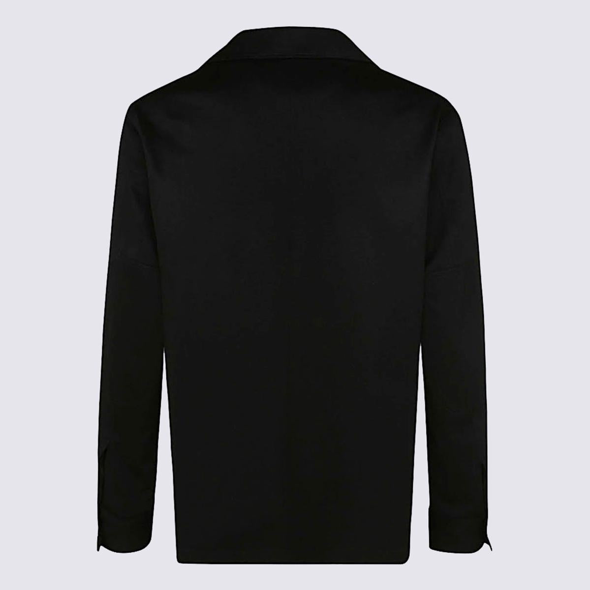 Zegna Black Leather Casual Jacket