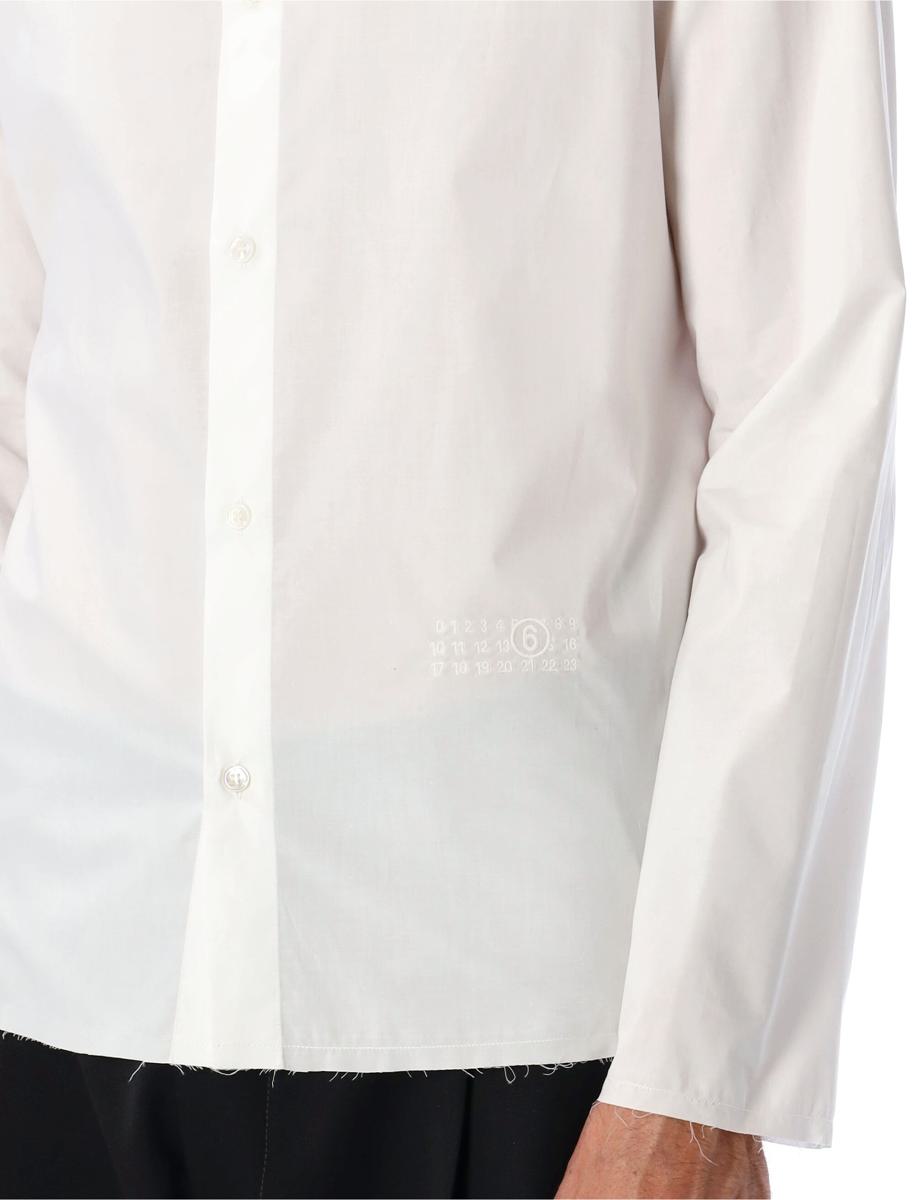 MM6 Maison Margiela White Cotton Shirt With Raw Hem