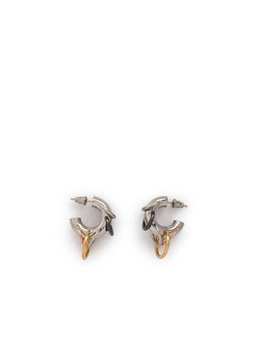 Panconesi Pierced Hoops' Silver Brass Earrings