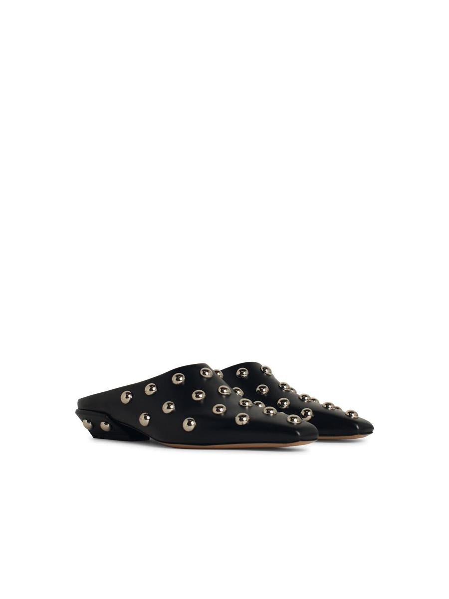 Paris Texas 'Belle' Black Leather Sabots