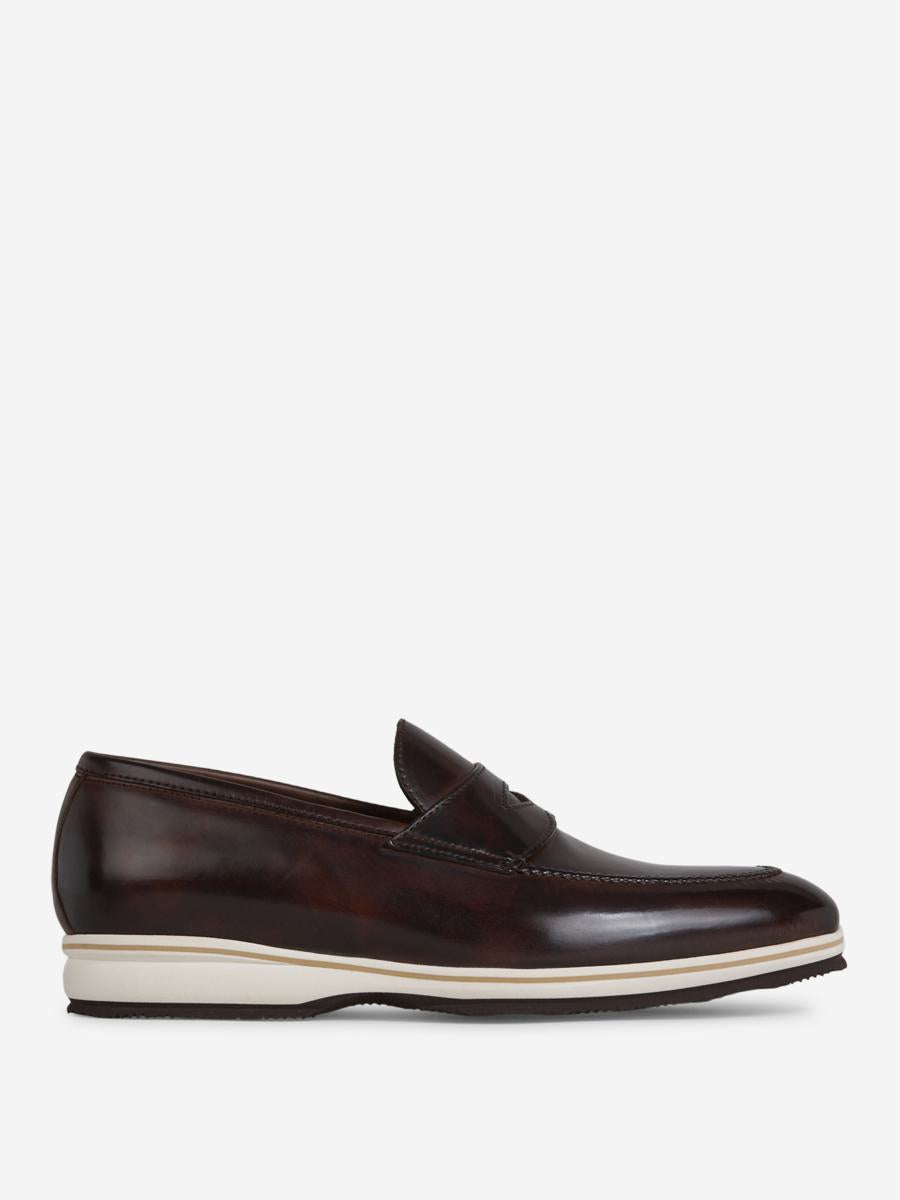 Bontoni Constrast Sole Leather Loafers