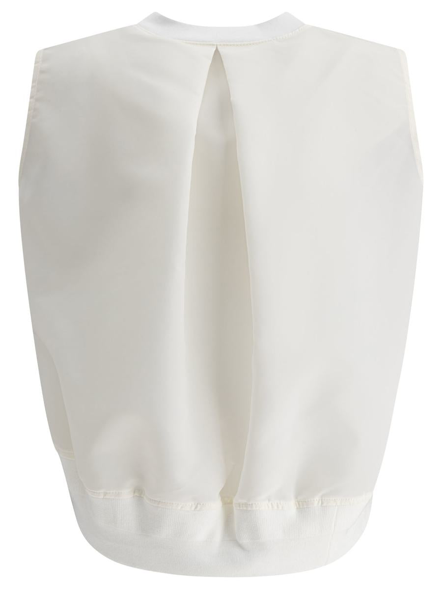 Sacai Cotton Jersey And Nylon Twill Tank Top