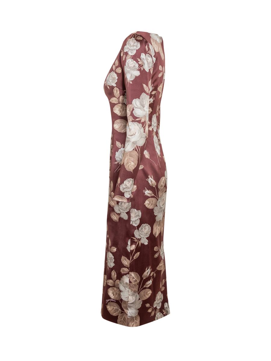 Dolce & Gabbana Dolce & Gabbana Flower Dress With Straight Neckline