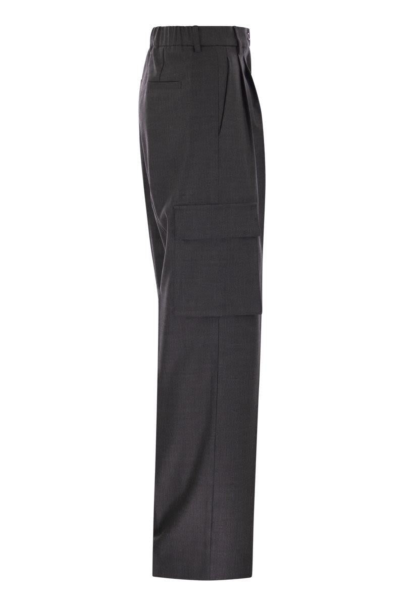 Herno Cargo Trousers In Wool And Viscose Blend