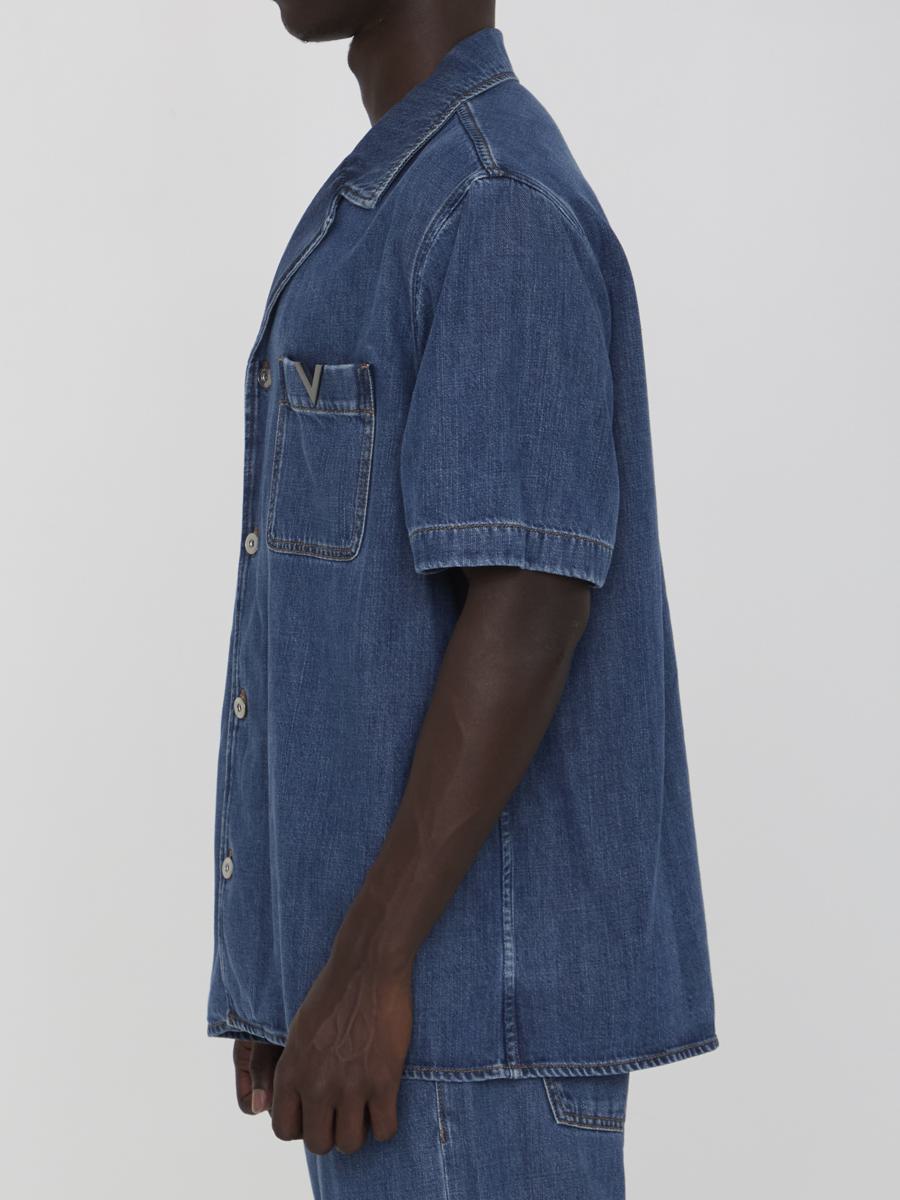 Shirt With Metallic V Detail