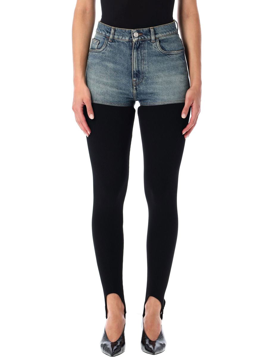 Coperni Hybrid Rib Knit And Denim Trompe-L'Œil Pants