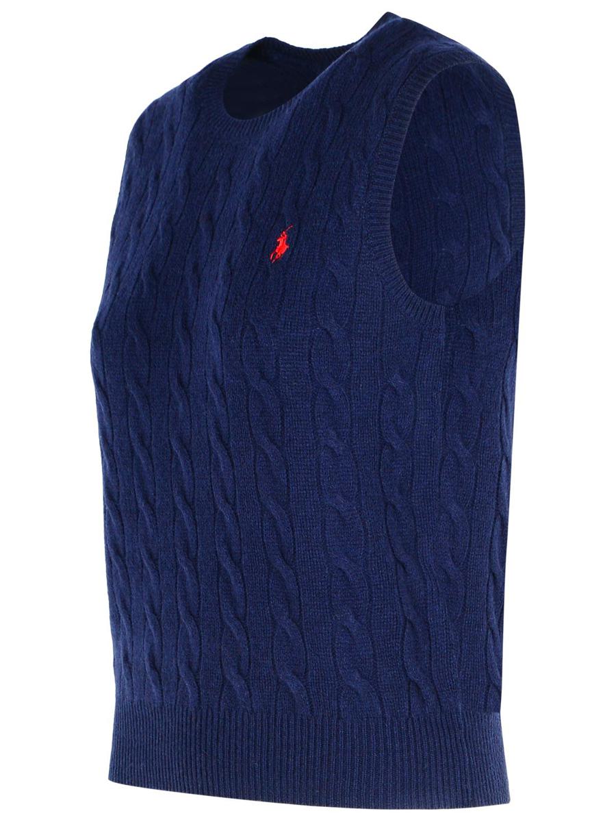 Polo Ralph Lauren Navy Wool And Cashmere Vest