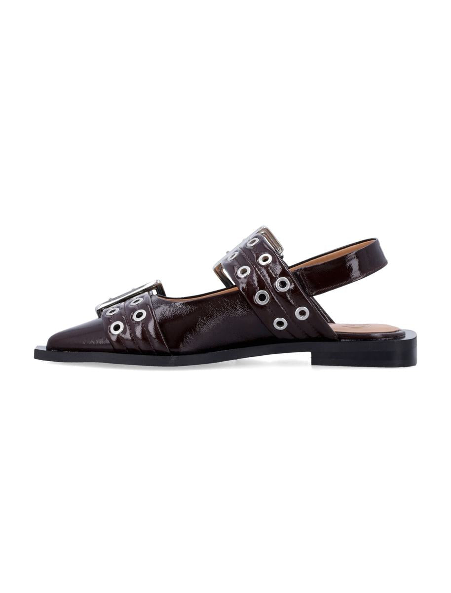 Ganni Feminine Buckle Ballerinas