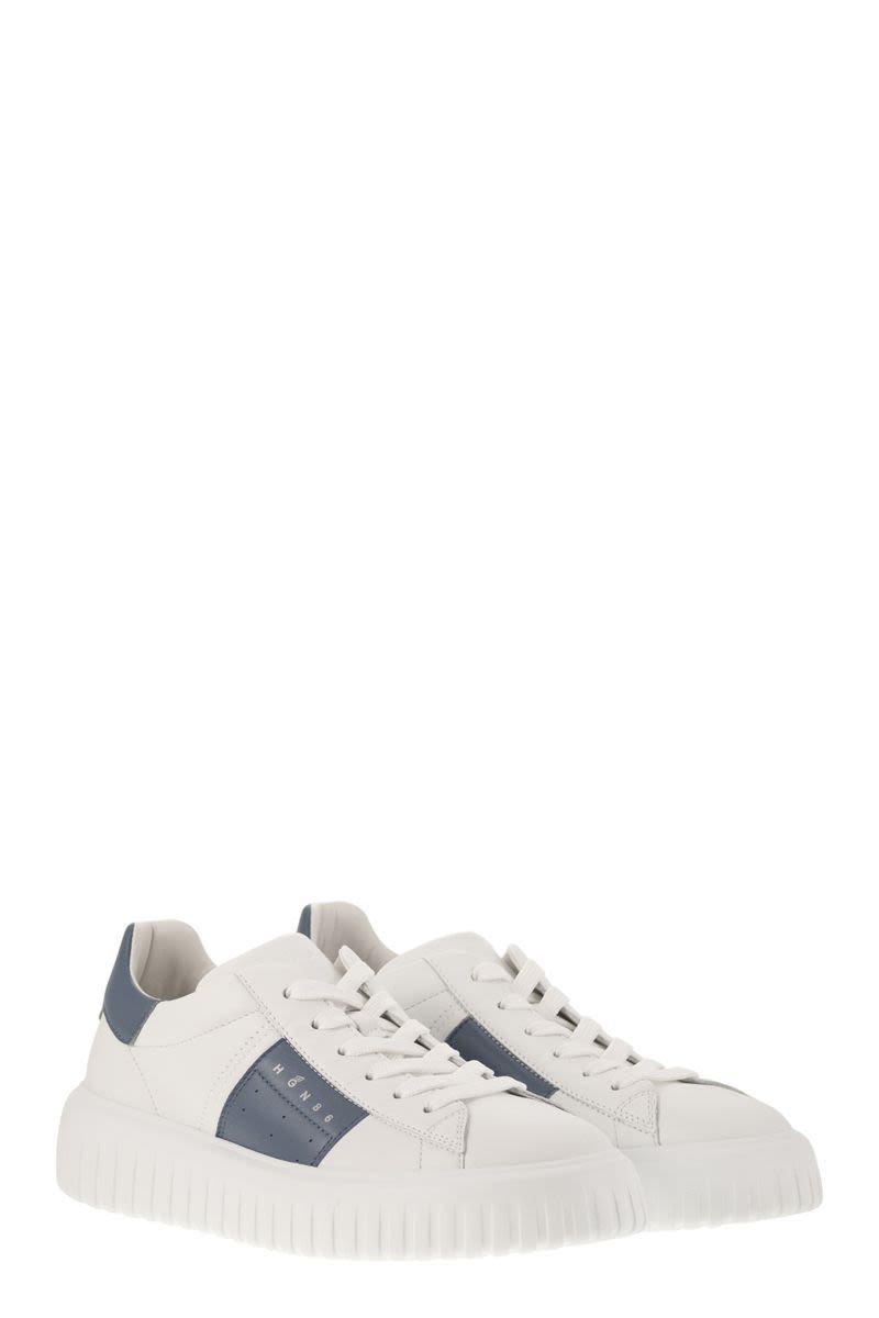 Hogan White H-Stripes Sneakers
