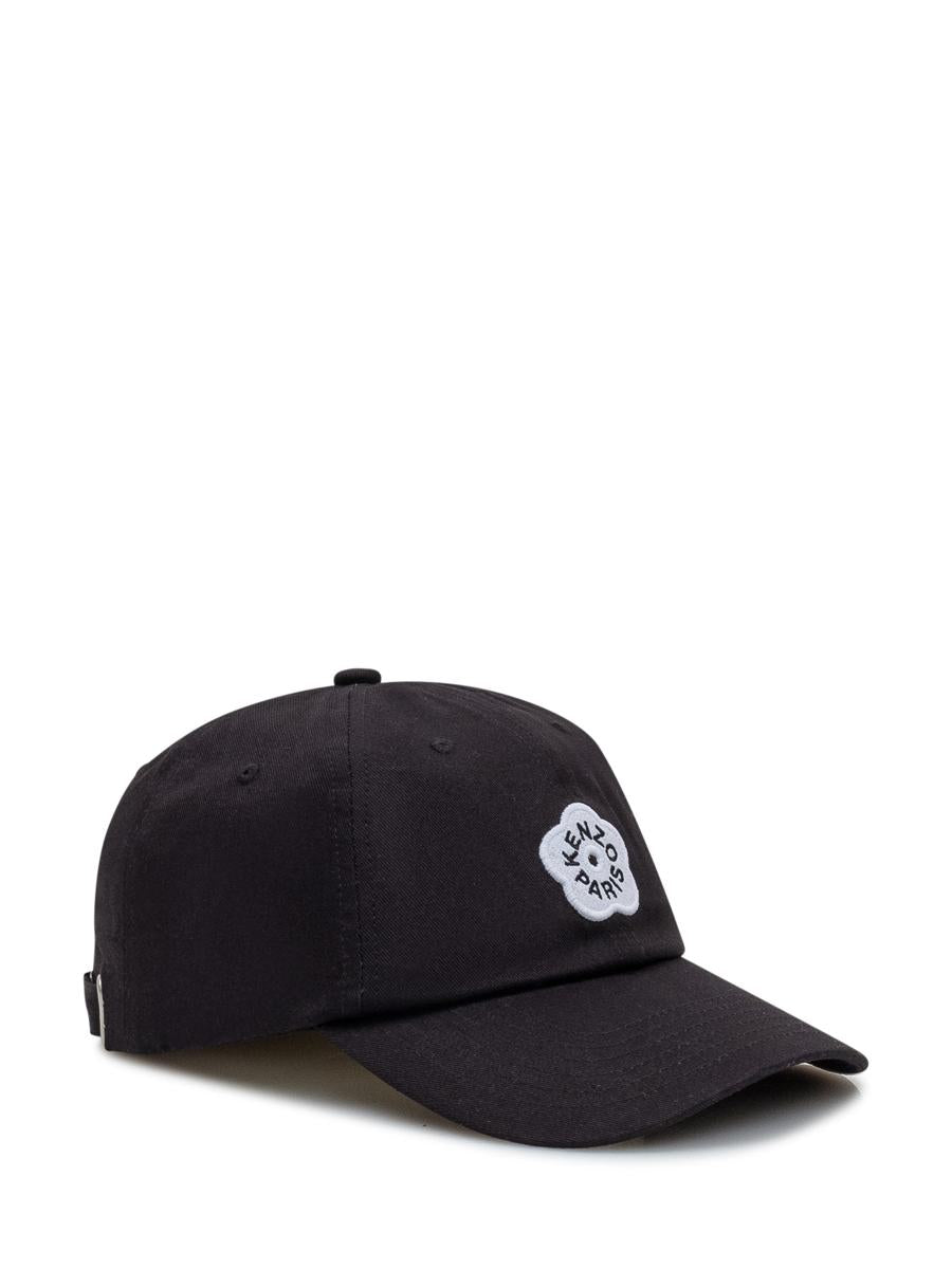 Kenzo Kenzo Black Cap With Floral Logo