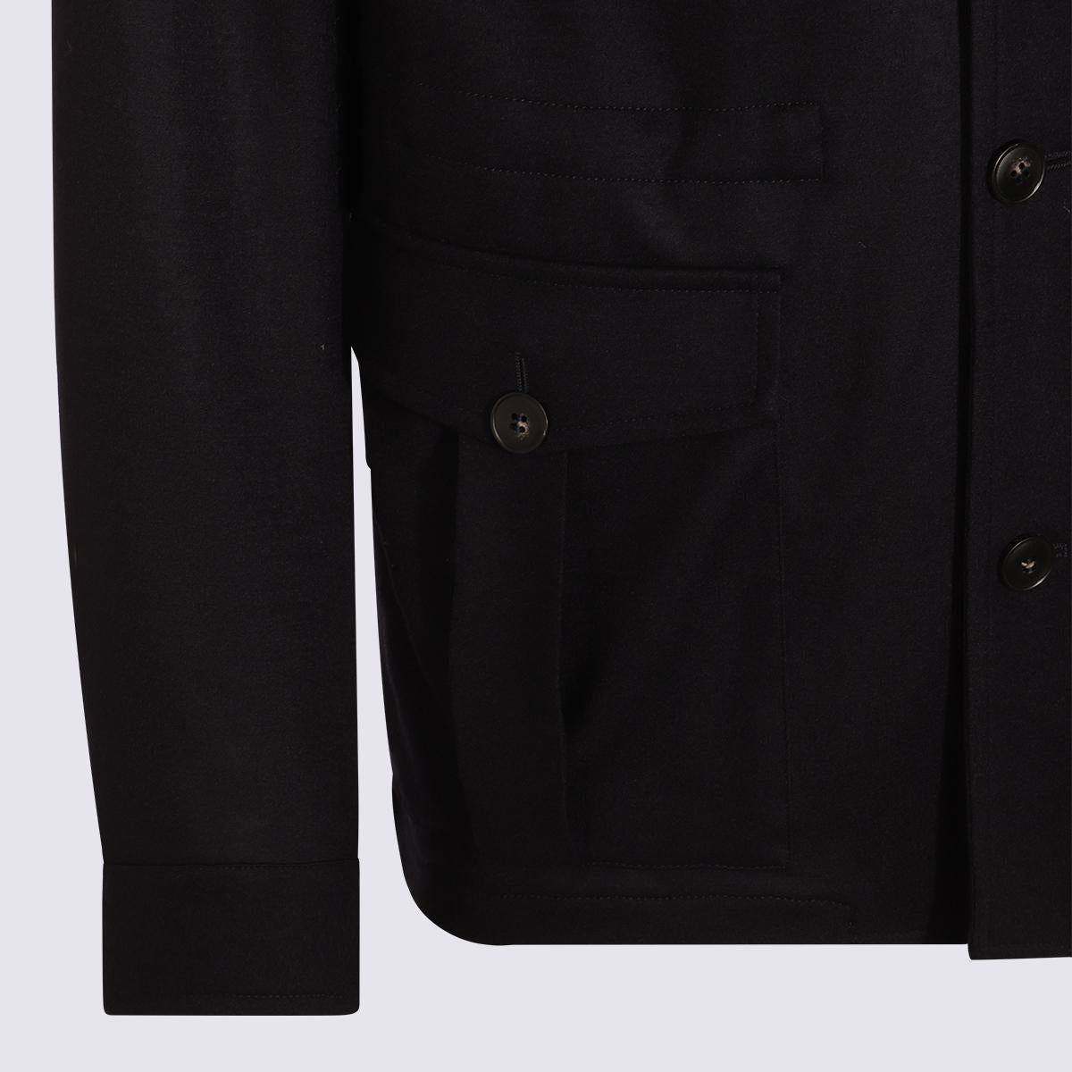 Canali Black Wool Casual Jacket