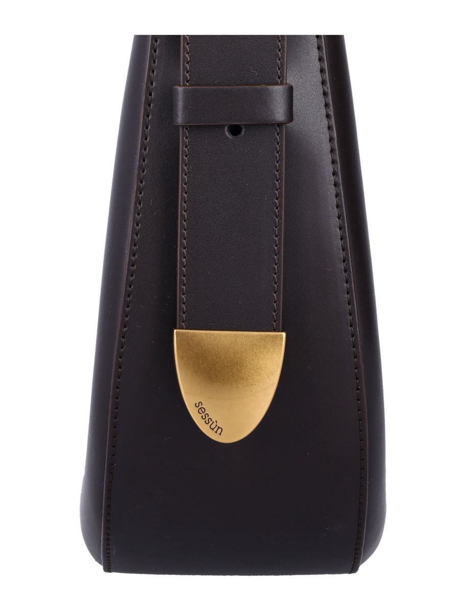 Sessun Leather Grandre Amo Hobo Bag With Bronze Details