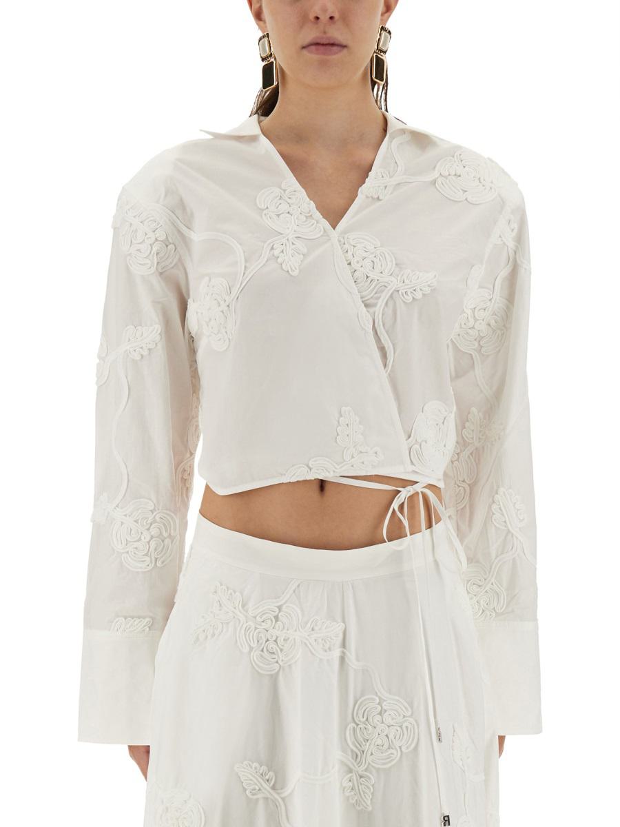 Rotate Birger Christensen Wrap-Around Shirt Top