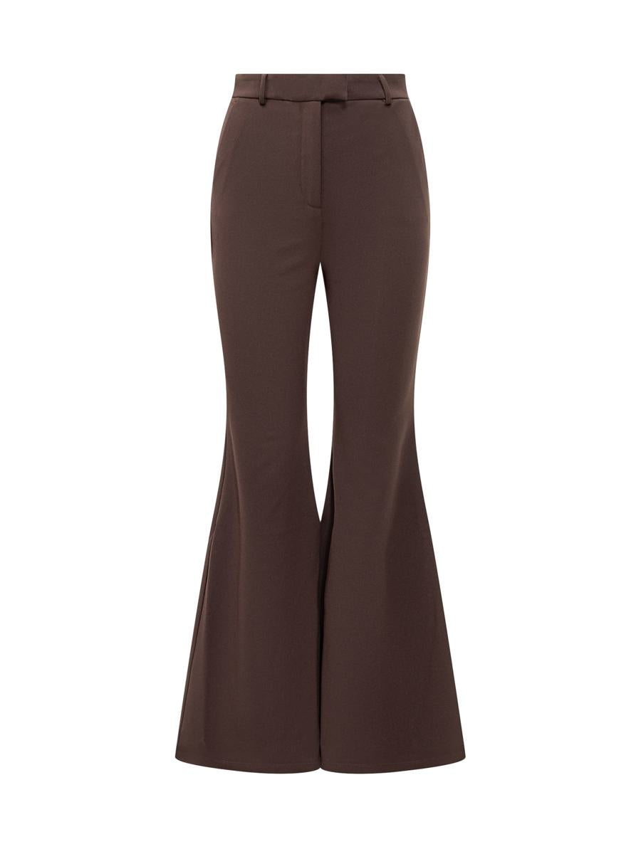 Michael Kors Brown Stretch Flared Trousers By Michael Kors