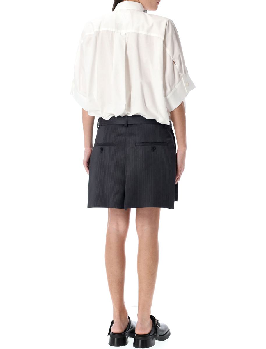 Sacai Cotton Poplin X Wool Mini Dress
