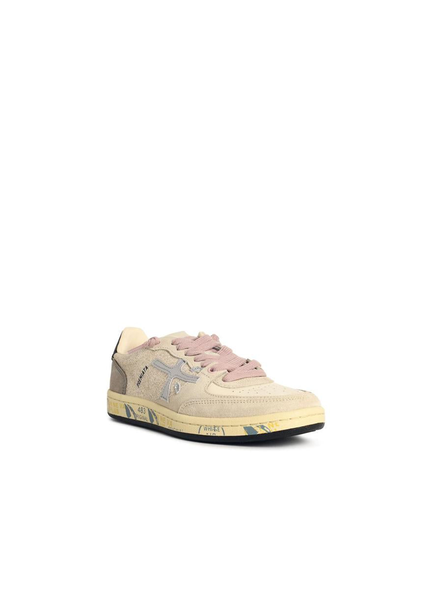 Premiata 'Bskt Clay' Grey Leather Blend Sneakers