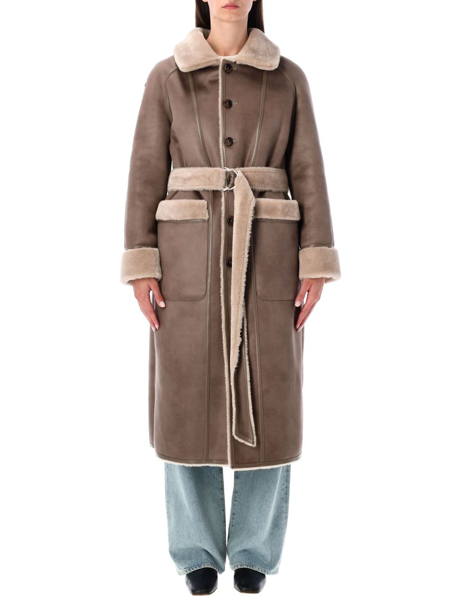 Urbancode Reversible Faux Fur Belted Coat With Suede Interior