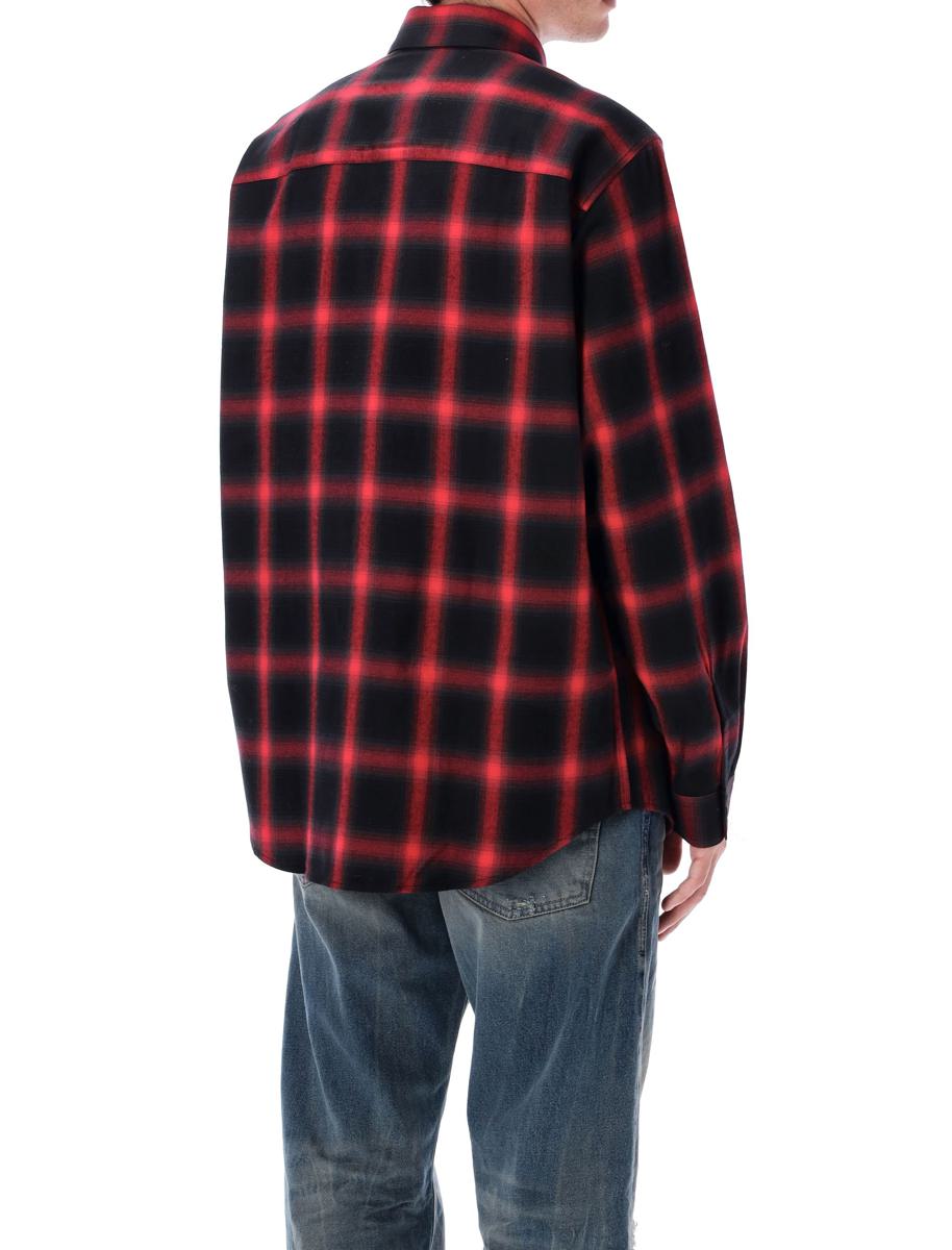 Diesel Checked Cotton-Viscose Shirt Red