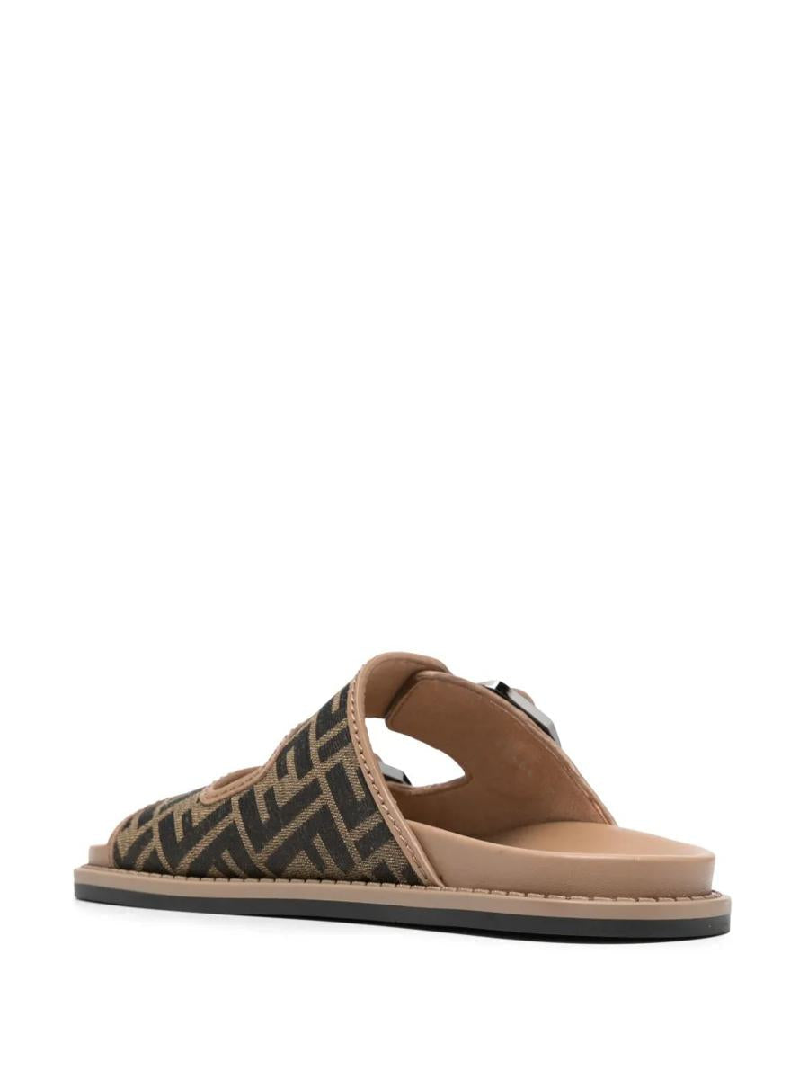 Fendi Feel Ff Jacquard Fabric Sandals Shoes