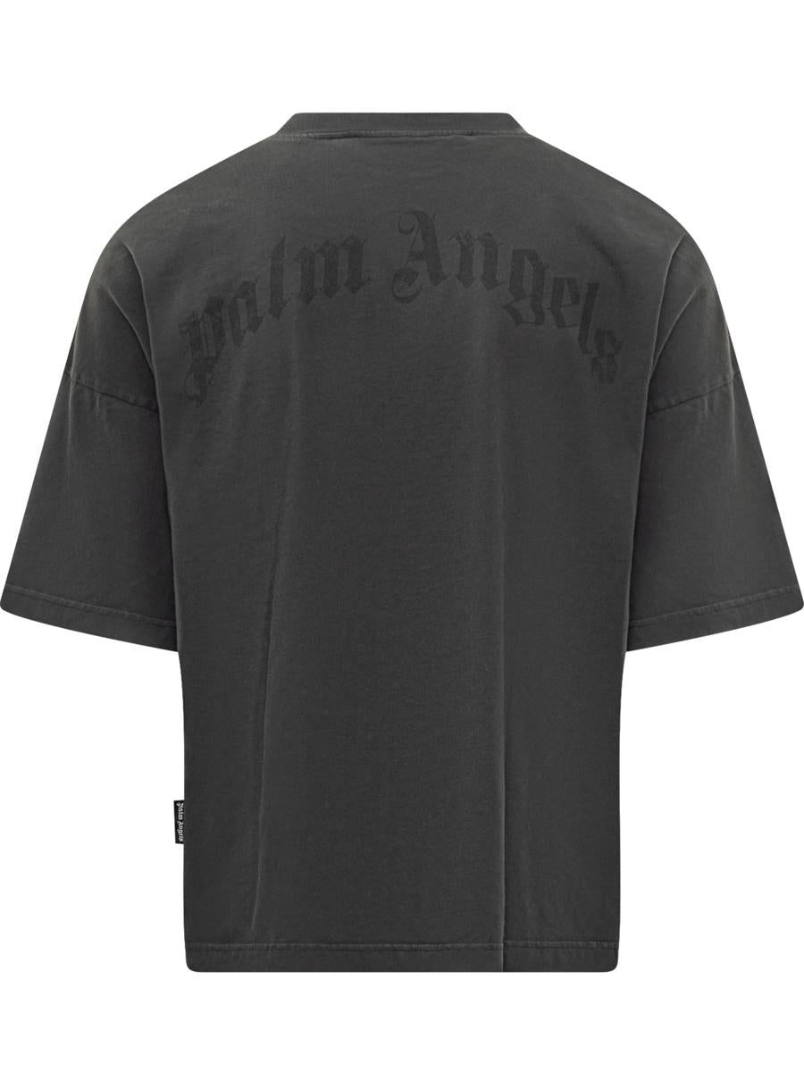 Palm Angels Palm Angels Black Logo Neck T-Shirt