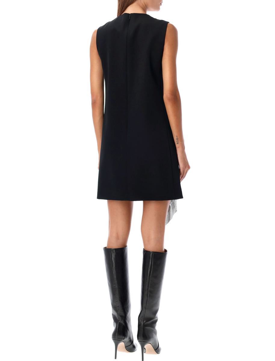 Versace Metal Mesh Insert Shift Mini Dress