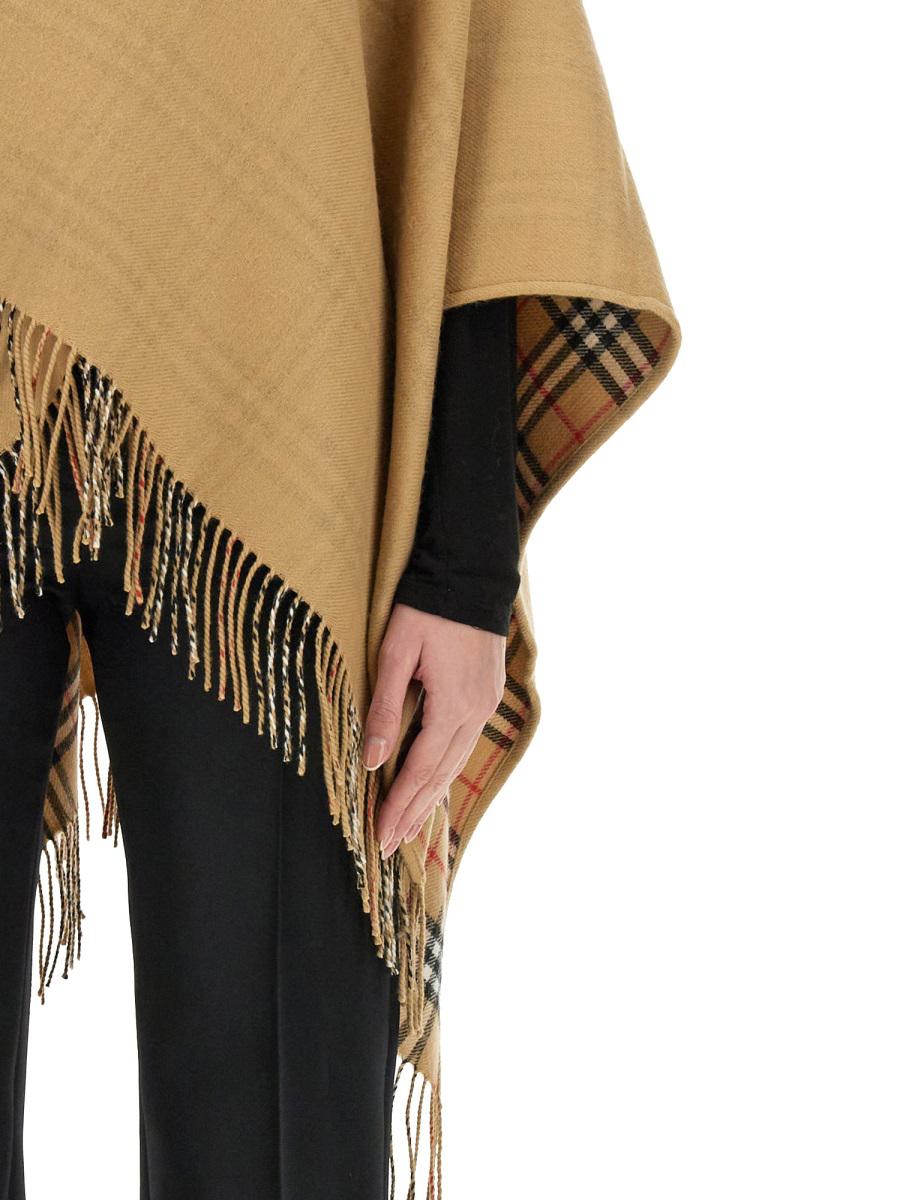 Burberry Mantella Reversibile In Lana Check